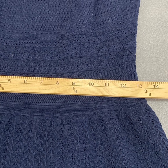 Lauren Ralph Lauren Navy Blue Knit Dress Sleeveless Textured Size S - Picture 6 of 11